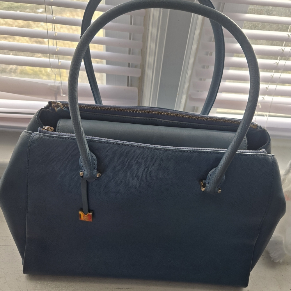 MCM Elegant Blue Satchel Bag